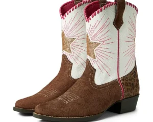 Ariat Kids Boots | Boots<Heritage Star Western Boot (Little Kid/Big Kid) Brown Floral Emboss/Pearl Snake