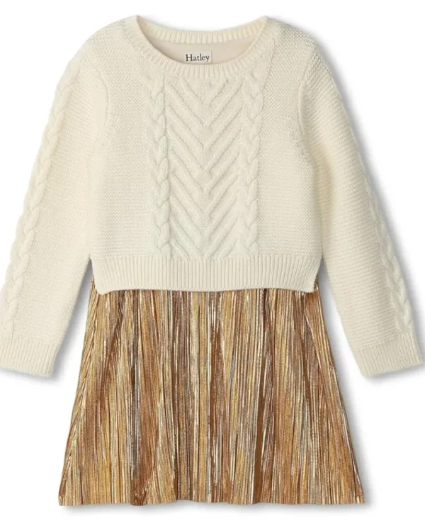 Hatley Kids Dresses<Holiday Mixed Media Dress (Toddler/Little Kid/Big Kid) Natural