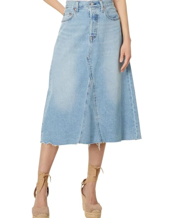 Levi's® Premium Skirts<HR A-Line Deconstructed Midi Skirt Secret Secret