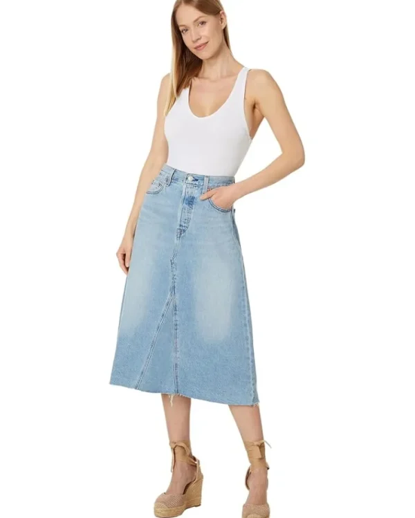 Levi's® Premium Skirts<HR A-Line Deconstructed Midi Skirt Secret Secret