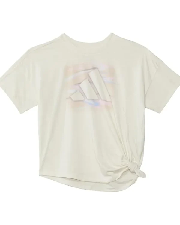 adidas Kids Shirts & Tops<Htr Loose Tie Front Tee(Big Kid) Tan Heather