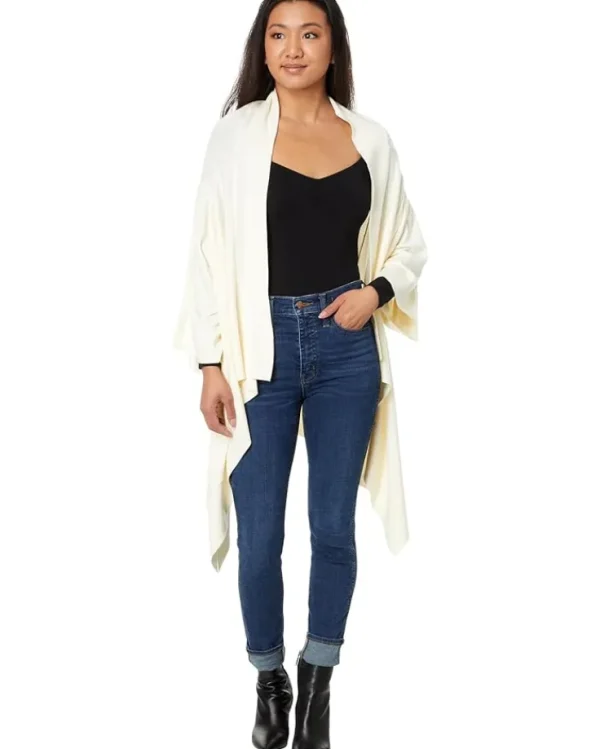HUE Scarves<Knit Throw White Satin