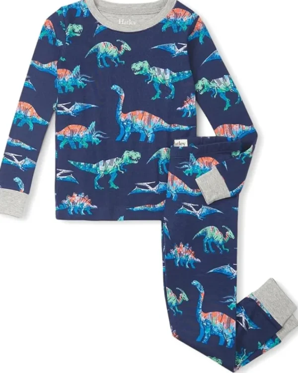 Hatley Kids Pajamas | Pajamas<Imagine Dinos Cotton Pajama Set (Toddler/Little Kid/Big Kid) Blue