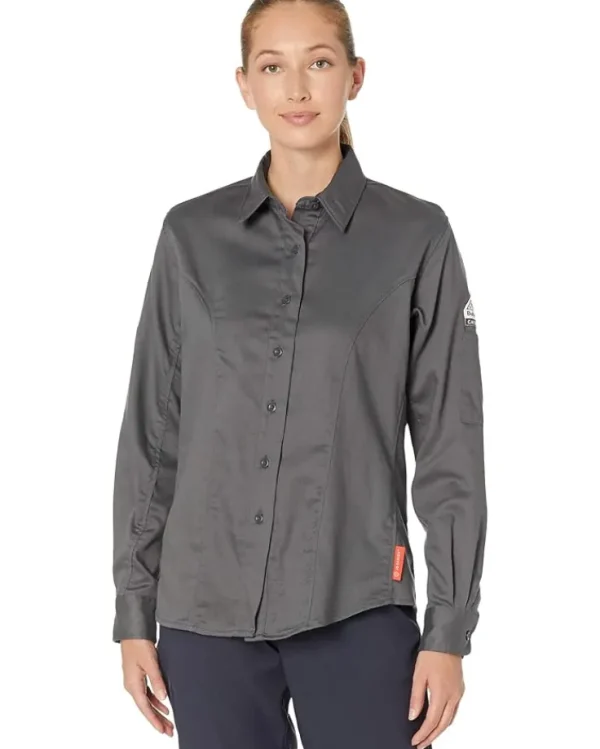 Bulwark FR Work & Duty Apparel<iQ Series® Comfort Woven Long Sleeve Shirt Charcoal