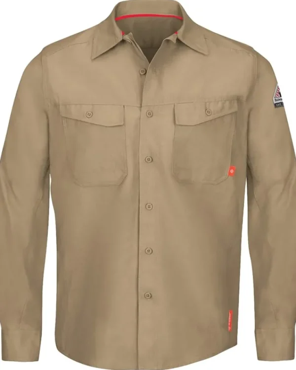 Bulwark FR Work & Duty Apparel | Shirts & Tops<iQ Series® Endurance Collection FR Work Shirt Khaki