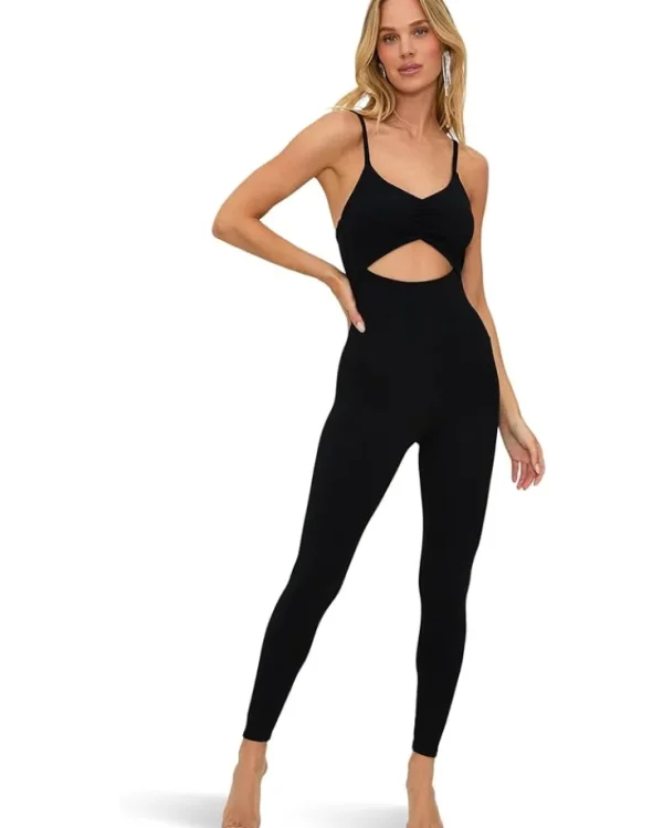 Beach Riot Jumpsuits & Rompers<Jewel Catsuit Black Waffle