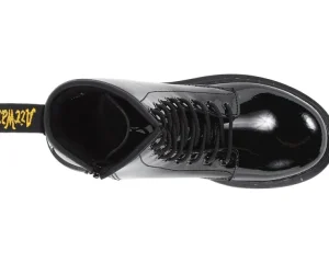 Dr. Martens Kid's Collection Adaptive | Boots<1460 Junior Lace Up Fashion Boot (Little Kid/Big Kid) Black Patent Lamper
