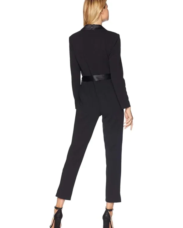 Adrianna Papell Jumpsuits & Rompers<Knit Crepe Wrap Top Jumpsuit with Long Sleeves, Slim Pants Black