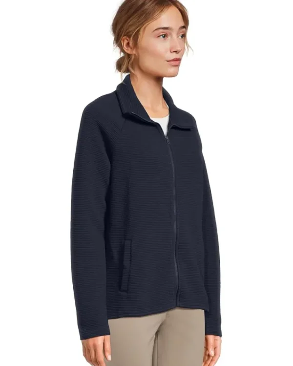L.L.Bean Plus Size<Lakewashed Double-Knit Full-Zip Classic Navy