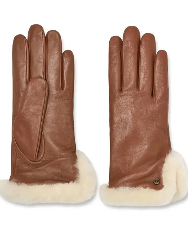 UGG Gloves<Leather Sheepskin Vent Gloves with Conductive Tech Palm Black