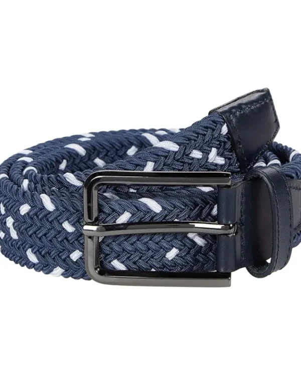 Johnston & Murphy Belts<Leather Woven Belt Gray/White