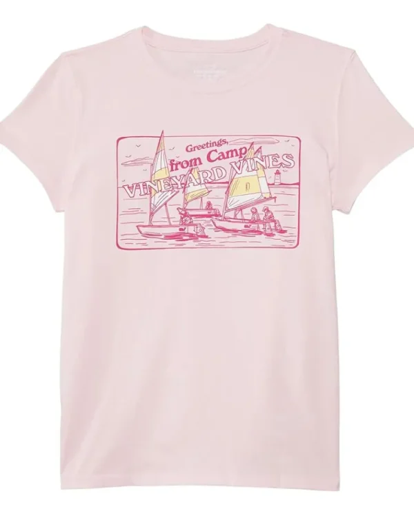 Vineyard Vines Kids Shirts & Tops<Letter From Camp Short-Sleeve Tee (Toddler/Big Kids) Flamingo