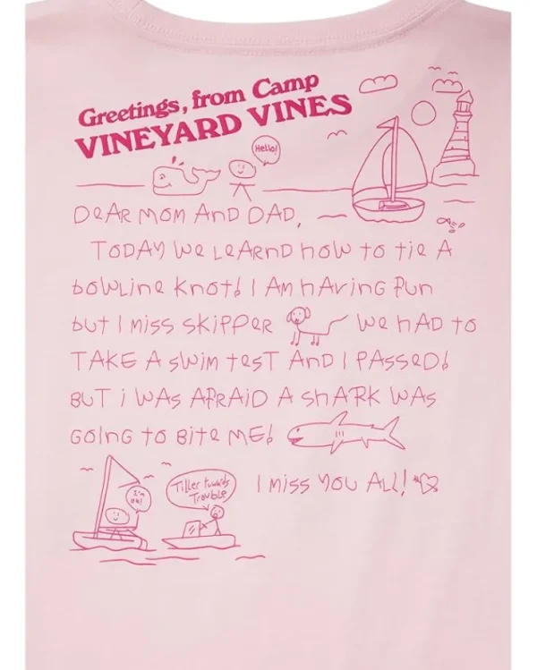 Vineyard Vines Kids Shirts & Tops<Letter From Camp Short-Sleeve Tee (Toddler/Big Kids) Flamingo