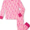 Hatley Kids Pajamas | Pajamas<Lightening Bolts & Stars Stretch Cotton Pajama Set (Toddler/Little Kid/Big Kid) Pink