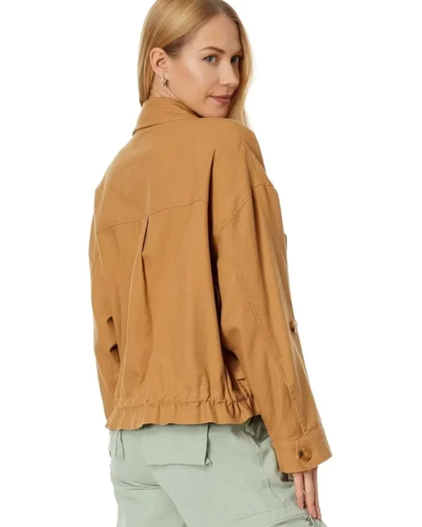 Blank NYC Coats & Outerwear<Linen Utility Jacket in A Game Camel