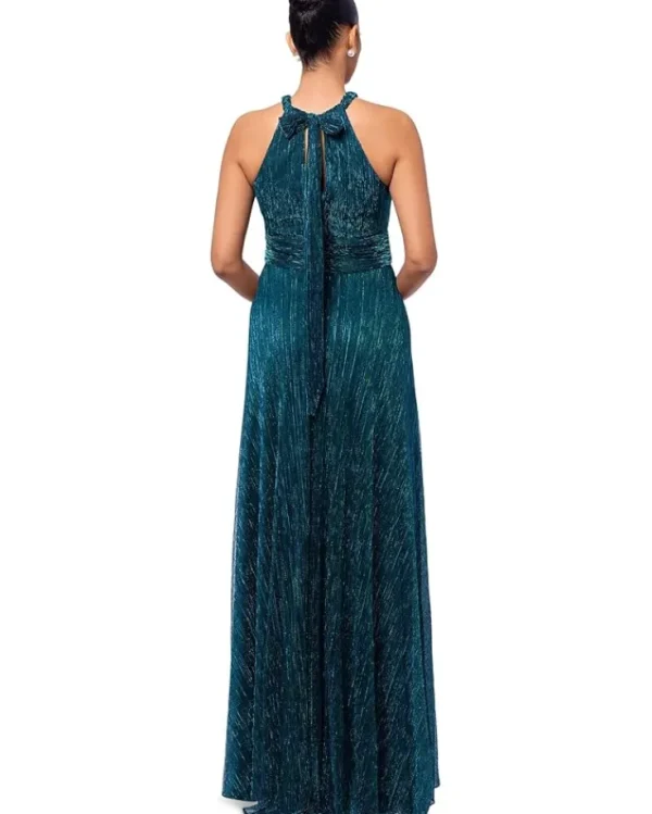Betsy & Adam Dresses<Long braided halter tie back dress Jade