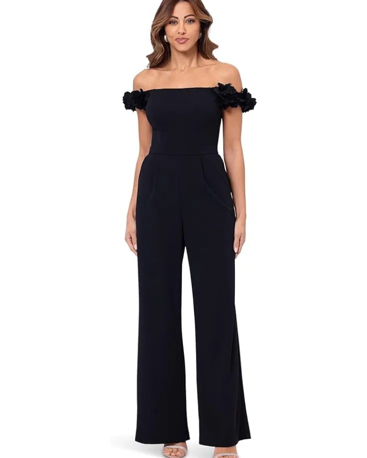 long_scuba_crepe_one_shou_0.webp XSCAPE Jumpsuits & Rompers<Long Scuba Crepe One Shoulder Jumpsuit Black 1