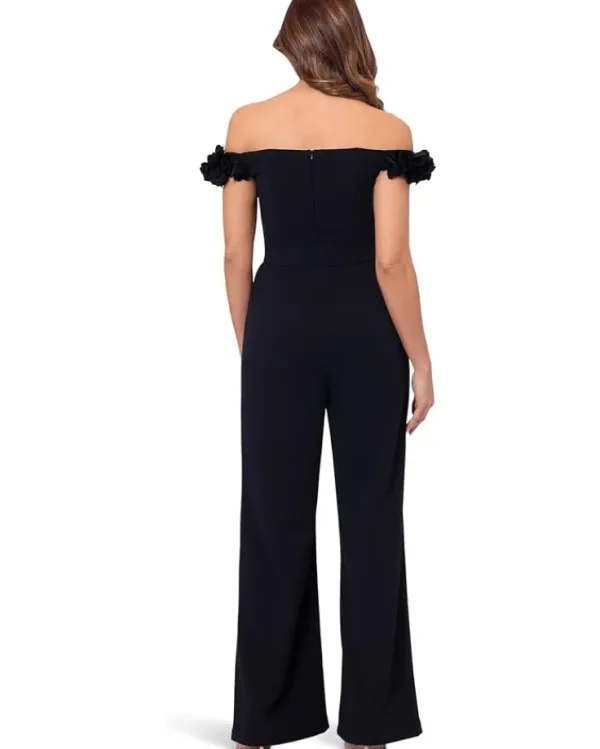 XSCAPE Jumpsuits & Rompers<Long Scuba Crepe One Shoulder Jumpsuit Black 1