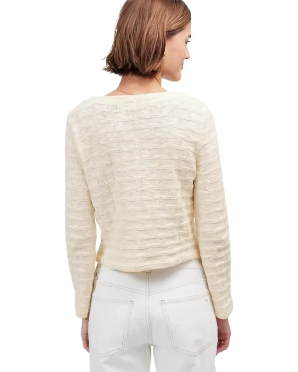 Madewell Shirts & Tops<Long Sleeve Basketweave Sweater Hole Antique Cream