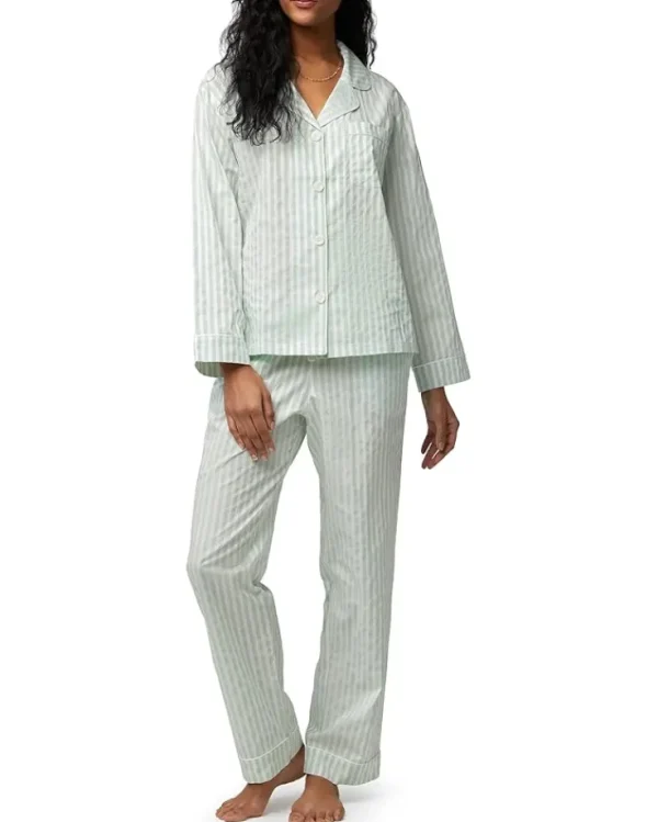 Bedhead PJs Sleepwear<Long Sleeve Classic PJ Set Mint 3-D Stripe