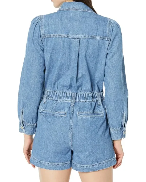 Madewell Jumpsuits & Rompers<Long Sleeve Elastic Waist Denim Romper in Rushland Wash