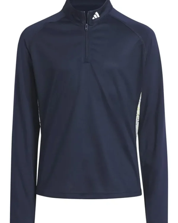 adidas Golf Kids Shirts & Tops<Long Sleeve Mock Neck Polo Shirt (Little Kids/Big Kids) Collegiate Navy