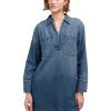 Madewell Dresses<Long Sleeve Popover Mini Dress in Croswell Croswell Wash