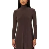 Norma Kamali Dresses<Long Sleeve Turtle Swing Dress Chocolate