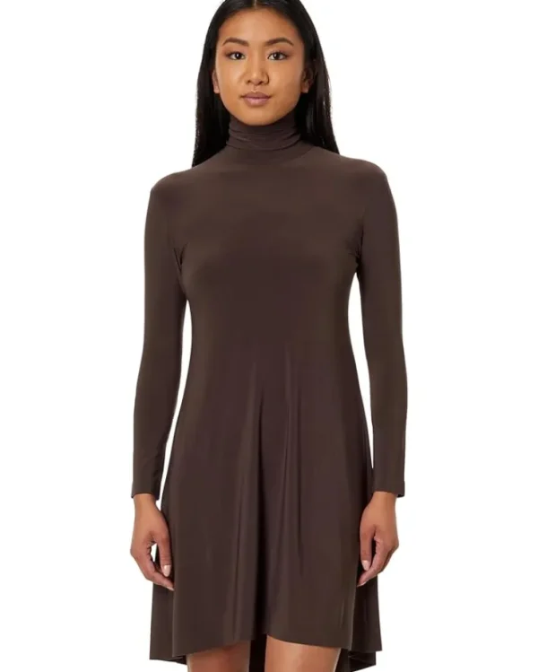 Norma Kamali Dresses<Long Sleeve Turtle Swing Dress Chocolate