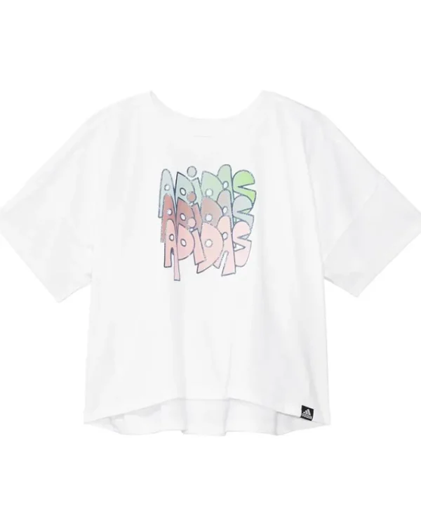 adidas Kids Shirts & Tops<Loose Box Tee S24(Toddler/Little Kid) Wht Multi
