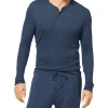 Tommy John Sleepwear<Lounge Long Sleeve Henley Charcoal Heather