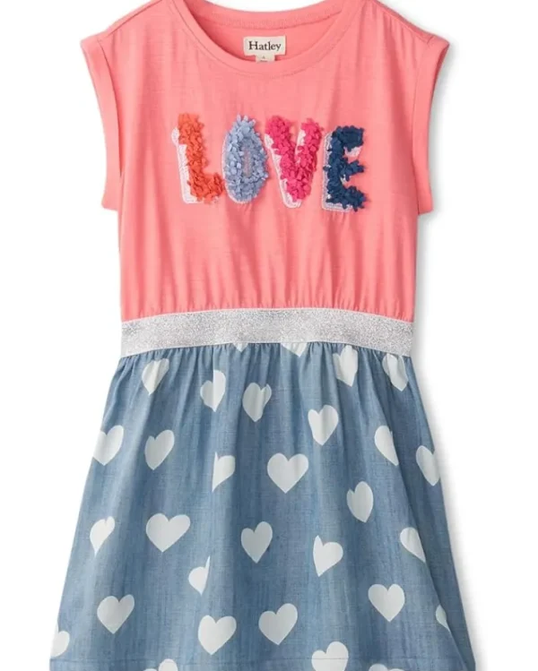 Hatley Kids Dresses<Love Elastic Waist Dress (Toddler/Little Kid/Big Kid) Salmon Rose