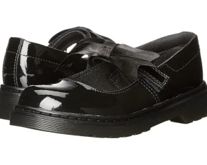 Dr. Martens Kid's Collection Adaptive<Maccy Mary Jane II (Little Kid/Big Kid) Black Patent