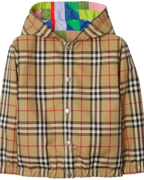 Burberry Kids Coats & Jackets<Mackenzie Check Jacket (Toddler/Little Kid/Big Kid) Archive Beige Check