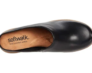 SoftWalk Mules<Madison Black Leather