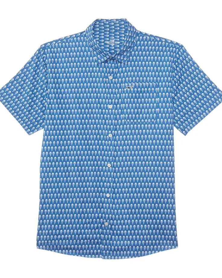 madras_short_sleeve_shirt_0.webp Vineyard Vines Kids Shirts & Tops<Madras Short Sleeve Shirt (Toddler/Little Kids/Big Kids) Marina White Cap