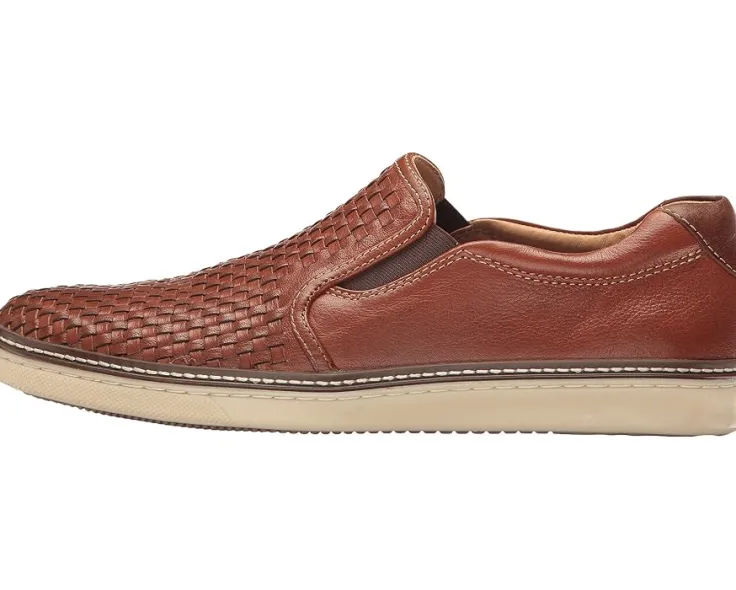 mcguffey_woven_casual_sli_3.webp Johnston & Murphy Wide | Adaptive<McGuffey Woven Casual Slip-On Sneaker Tan Full Grain