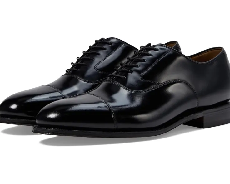melton_classic_dress_cap__0.webp Johnston & Murphy Adaptive | Oxfords<Melton Classic Dress Cap Toe Oxford Black Brushed Veal