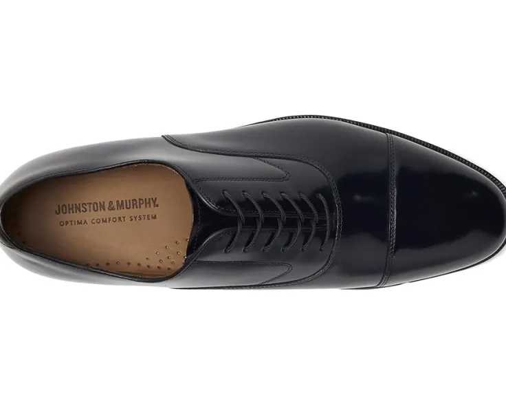 melton_classic_dress_cap__1.webp Johnston & Murphy Adaptive | Oxfords<Melton Classic Dress Cap Toe Oxford Black Brushed Veal