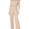 Adrianna Papell Jumpsuits & Rompers<Metallic Rosette Jumpsuit Champagne Gold