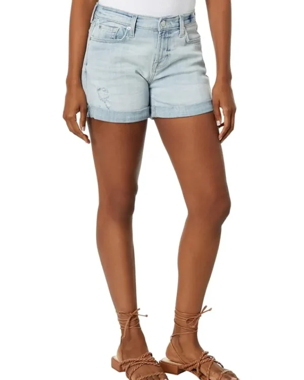 7 For All Mankind Jeans & Denim<Mid Roll Shorts in Broken Twill Coco Prive