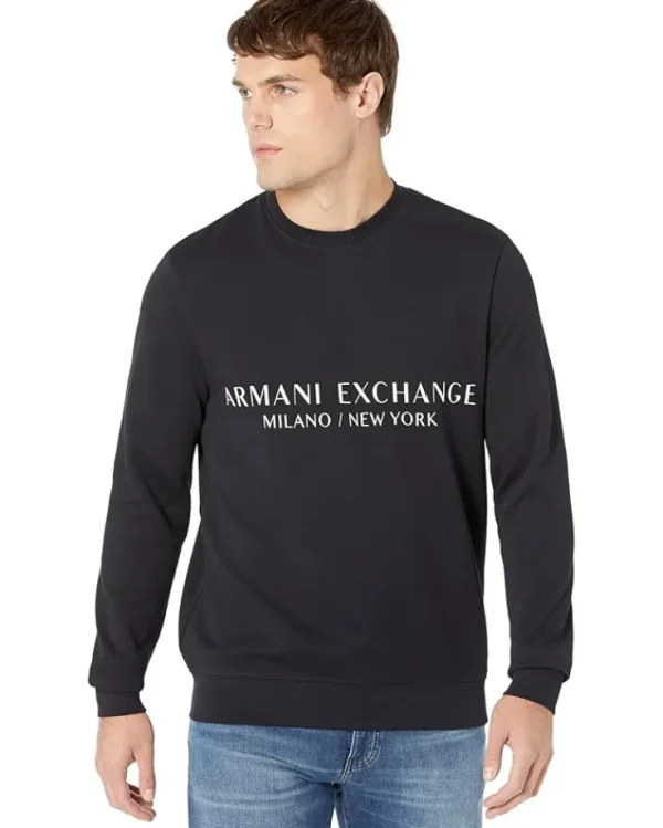 Armani Exchange Hoodies & Sweatshirts<Milano/New York Logo Sweatshirt Navy