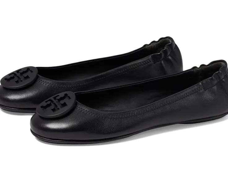 minnie_travel_ballet_w_lo_0.webp Tory Burch Flats<Minnie Travel Ballet w/ Logo Perfect Black