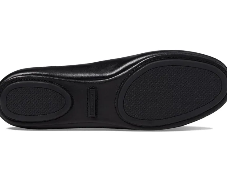 minnie_travel_ballet_w_me_2.webp Tory Burch Flats<Minnie Travel Ballet w/ Metal Logo Perfect Black/Gold