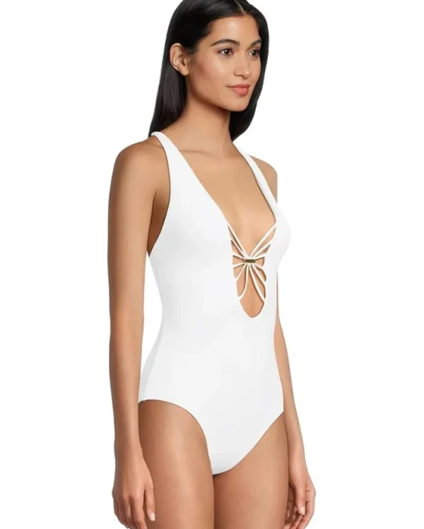 BECCA Swimwear & Cover Ups<Modern Edge Haley Plunge One-Piece White