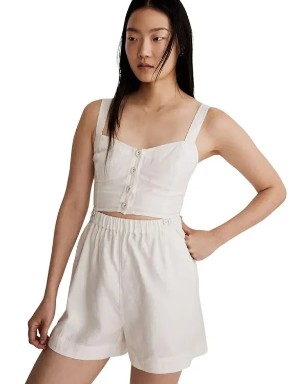 Madewell Jumpsuits & Rompers<Modular Sleeveless Romper in 100% Linen Lighthouse
