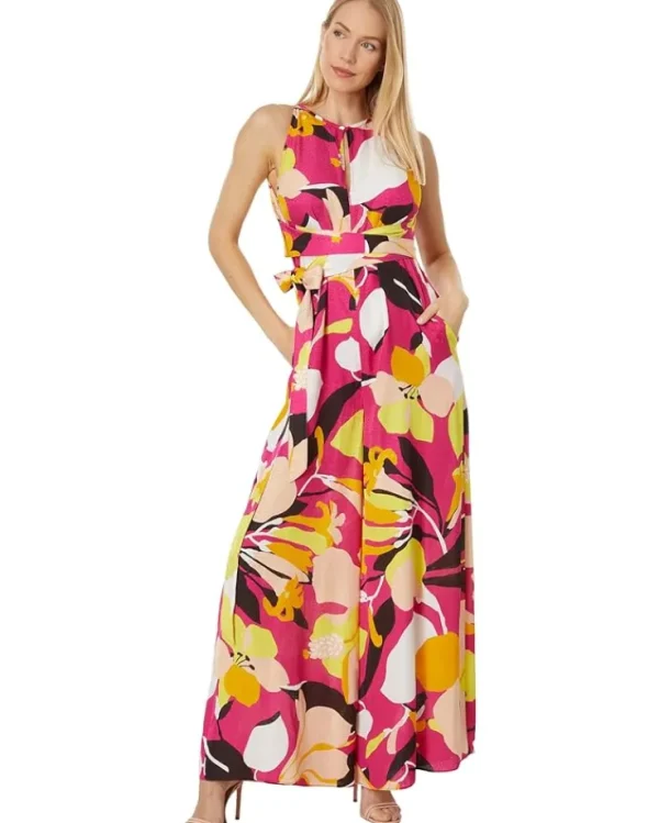 Ted Baker Jumpsuits & Rompers<Molliah Halterneck Jumpsuit with Wrap Bodice Detail Bright Pink