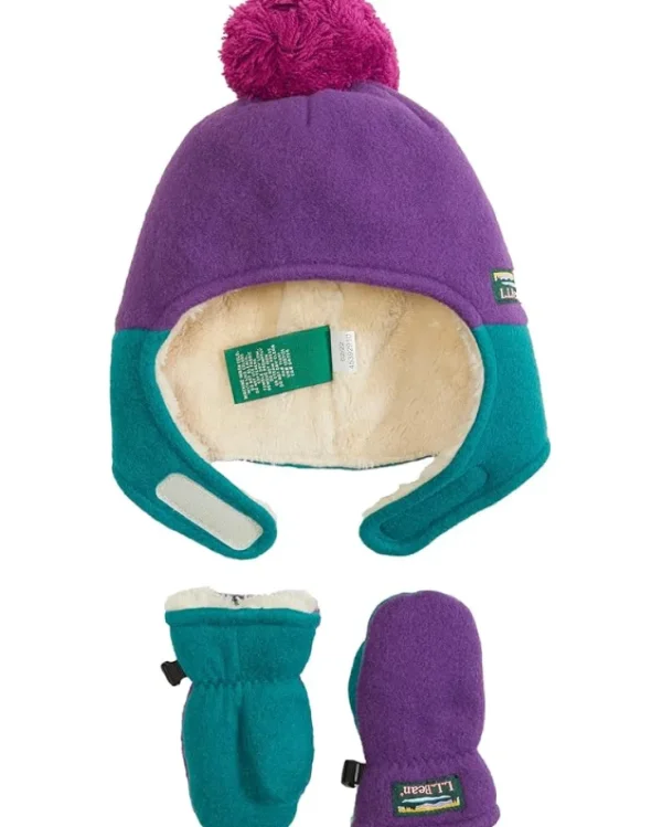 L.L.Bean Hats<Mountain Classic Fleece Hat and Mitten Set (Infant/Toddler) Purple Horizon