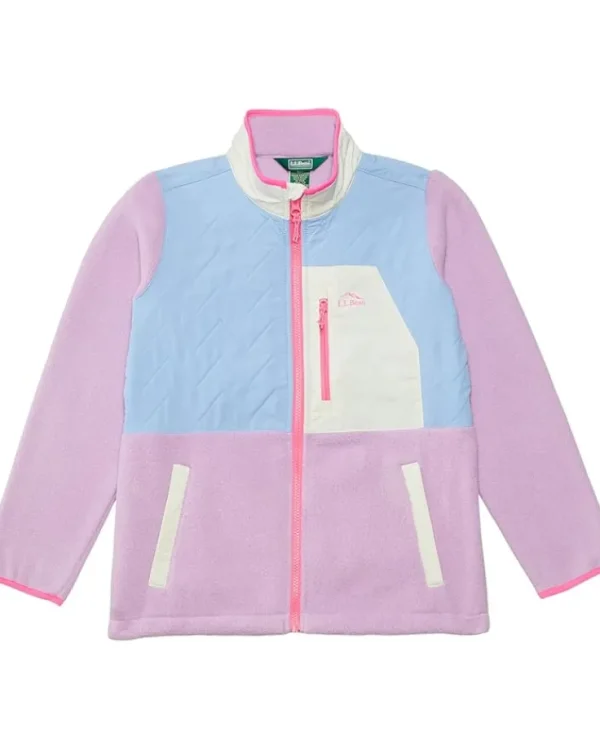 L.L.Bean Coats & Jackets | Coats & Jackets<Mountain Classic Fleece Mixed Media Jacket (Big Kids) Lilac/Cirrus Blue