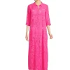 Lilly Pulitzer Sleepwear<Natalie Maxi Cover-Up Passion Fruit Pink Poly Crepe Swirl Clip